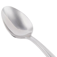 World Tableware 578 002 Fairfield 7 1/4" 18/0 Stainless Steel Heavy Weight Dessert Spoon - 12/Pack
