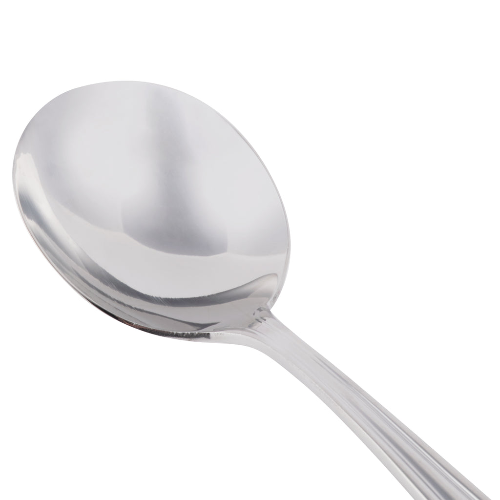 World Tableware 578 016 Fairfield 5 3/4" 18/0 Stainless Steel Heavy Weight Bouillon Spoon - 12/Pack