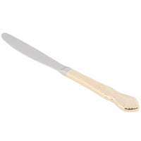10 Strawberry Street CRWNGLD-DK Crown Royal 8 1/2" Gold Plated 18/0 Heavy Weight Stainless Steel Dinner Knife - 12/Pack