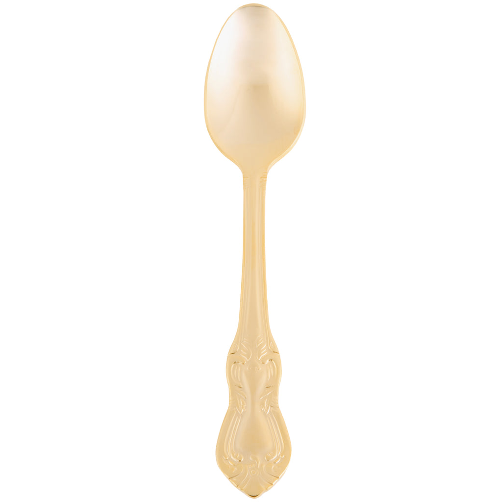 10 Strawberry Street CRWNGLD-TS Crown Royal 6 1/4" Gold Plated 18/0 Heavy Weight Stainless Steel Teaspoon - 12/Pack