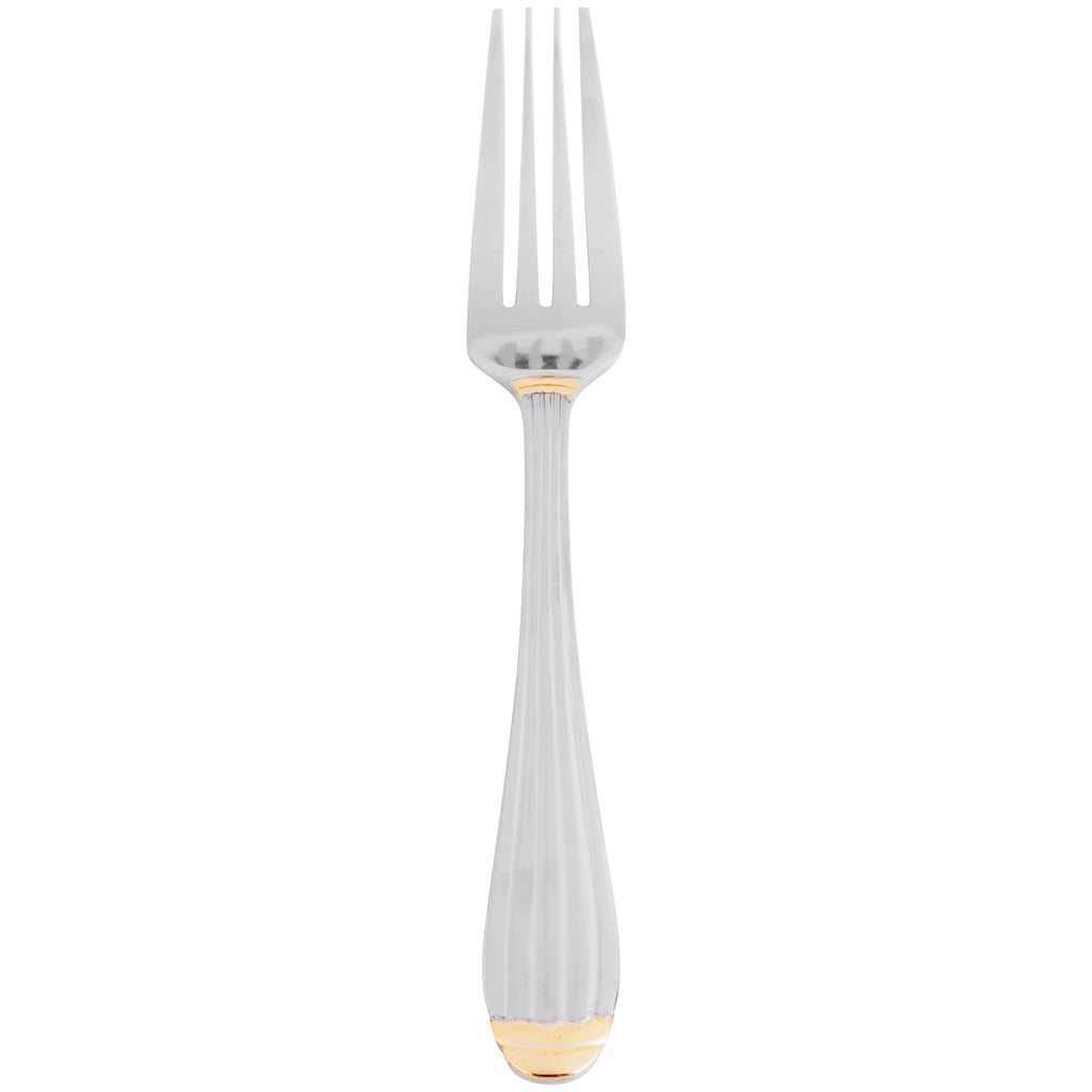 10 Strawberry Street PAR-DF Parisian Gold 18/0 Heavy Weight 7 3/4" Stainless Steel Dinner Fork - 12/Pack