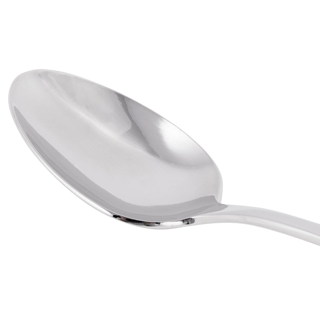 World Tableware 100 002 Baguette II 7 1/8" 18/8 Stainless Steel Extra Heavy Weight Dessert Spoon - 12/Pack