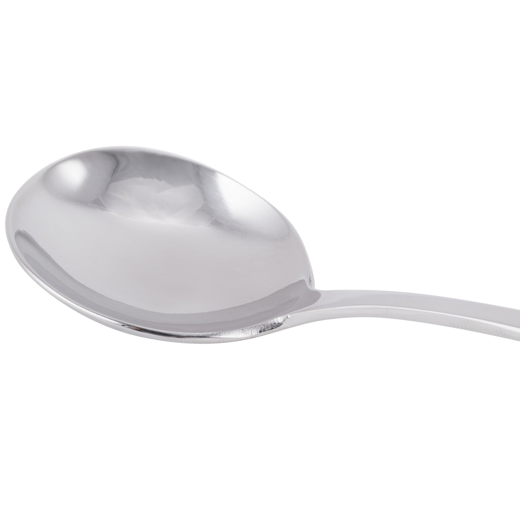 World Tableware 100 016 Baguette II 6" 18/8 Stainless Steel Extra Heavy Weight Bouillon Spoon - 12/Pack