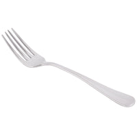 World Tableware 100 030 Baguette II 7 1/4" 18/8 Stainless Steel Extra Heavy Weight Dessert Fork - 12/Pack