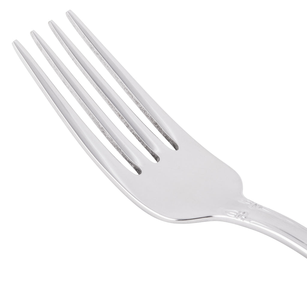 World Tableware 117 030 Lady Astor II 7 1/8" 18/8 Stainless Steel Extra Heavy Weight Utility / Dessert Fork - 12/Pack