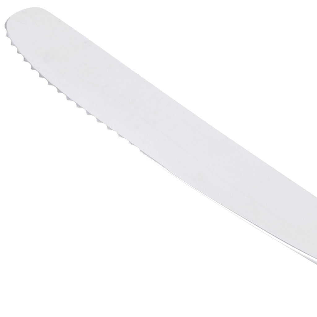 World Tableware 994 5502 Aspire 9 3/4" 18/8 Stainless Steel Extra Heavy Weight Solid Handle Dinner Knife with Fluted Blade - 12/Pack