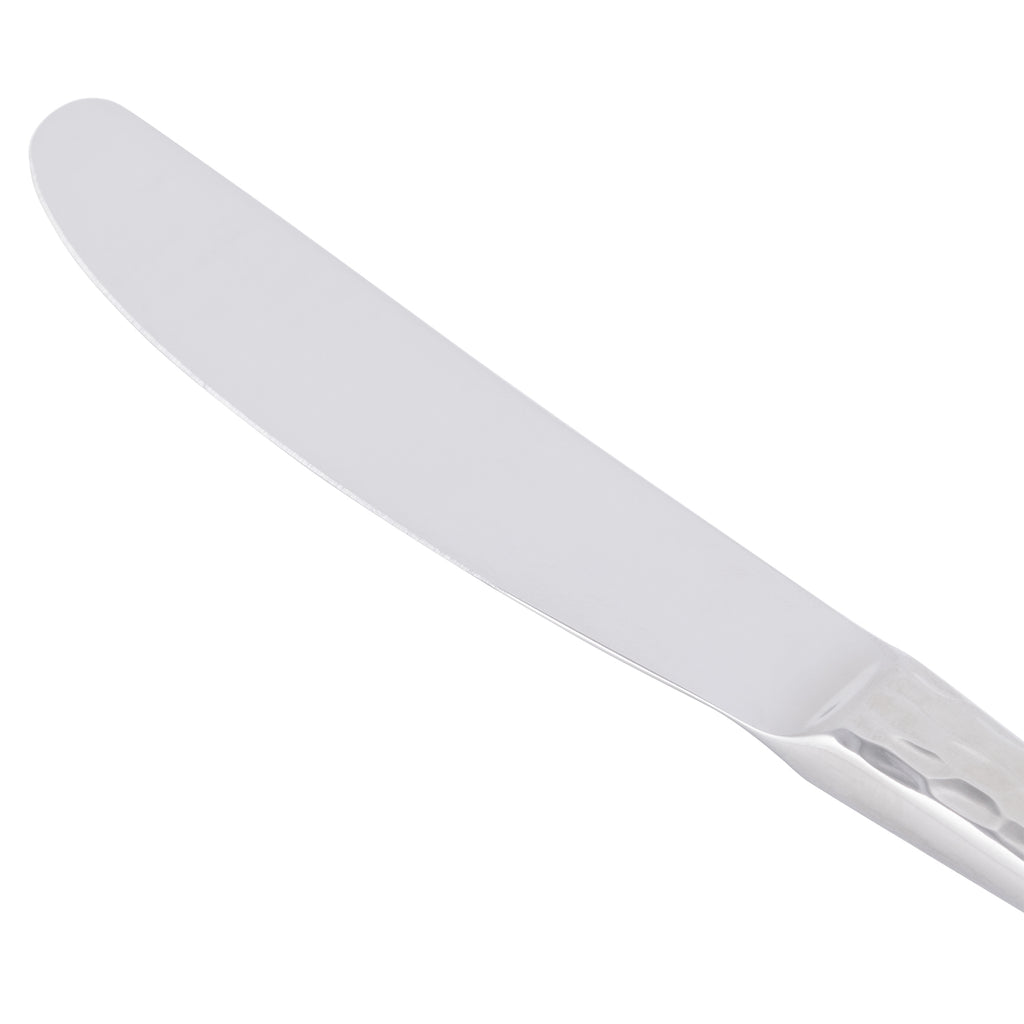 World Tableware 994 554 Aspire 7 5/8" 18/8 Stainless Steel Extra Heavy Weight Solid Handle Bread and Butter Knife with Plain Blade - 12/Pack