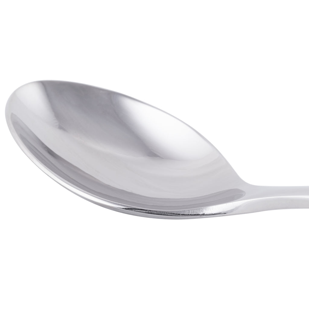 World Tableware 930 002 Briossa 7 1/8" 18/8 Stainless Steel Extra Heavy Weight Dessert Spoon - 12/Pack
