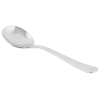 World Tableware 101 016 Classic Rim II 5 3/4" 18/8 Stainless Steel Extra Heavy Weight Bouillon Spoon - 12/Pack