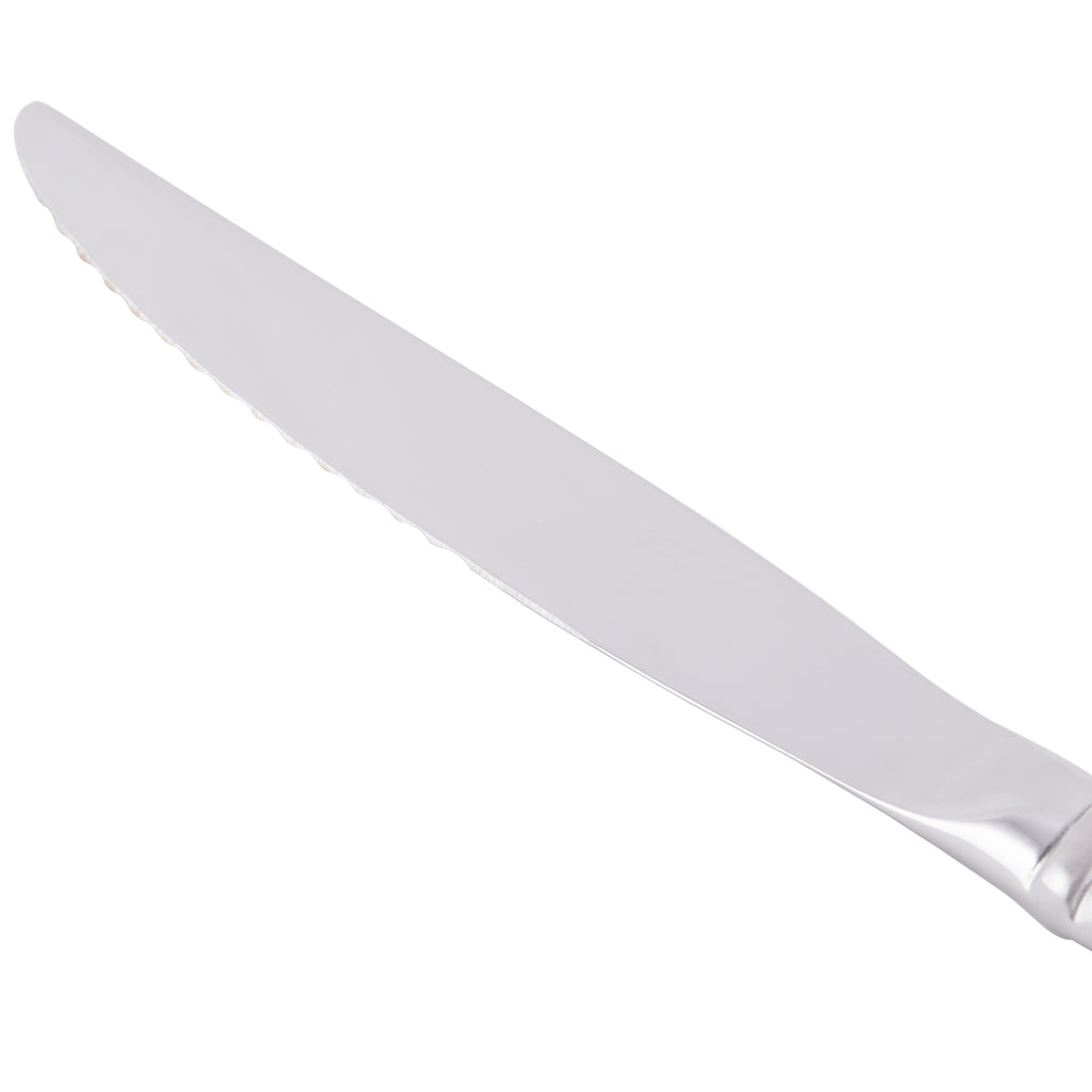 World Tableware 992 5762 Cimarron 18/8 Extra Heavy Weight Stainless Steel 8 7/8" Steak Knife - 12/Pack